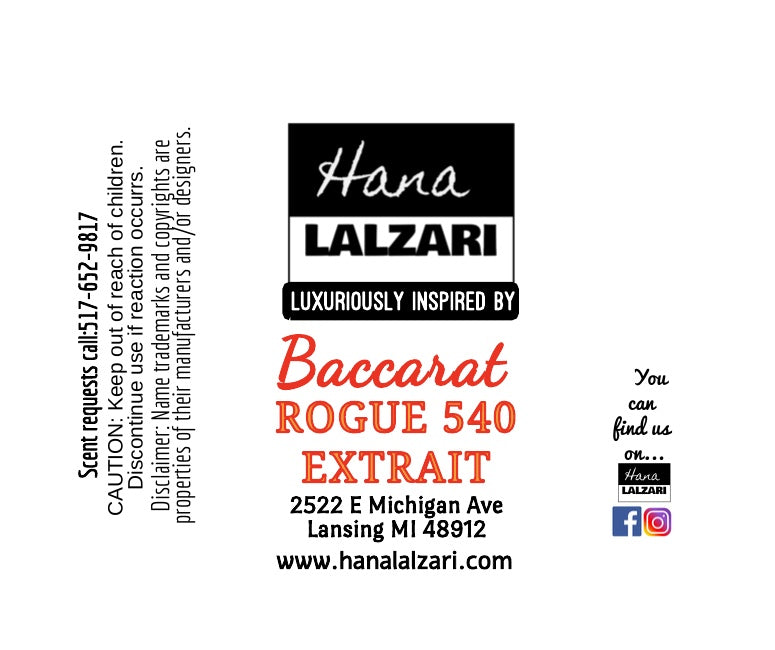 BACCARAT ROGUE 540 - Label Design