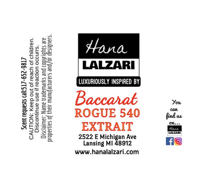 BACCARAT ROGUE 540 - Label Design
