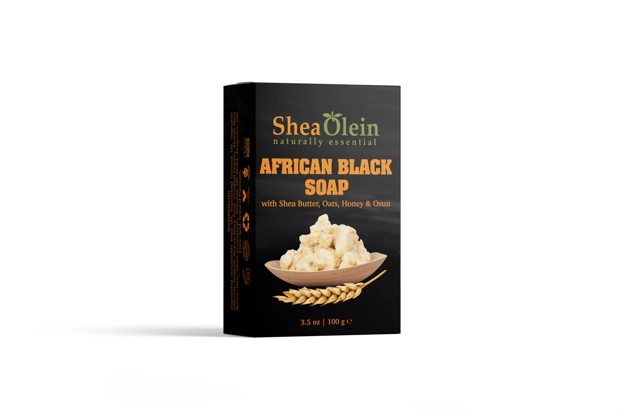 AFRICAN BLACK SOAP WITH SHEA BUTER, OATS, HONEY & OSUN
